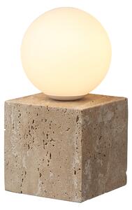 Travertino - lampa stołowa 15 cm kulisty minimalistyczny beżowy