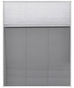 Plisowana moskitiera okienna z roletą, aluminium, 80x100 cm