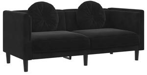 Czarna sofa 2-osobowa z poduszkami F7-W85