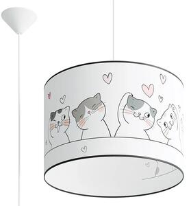 Lampa wisząca dla dzieci z abażurem w koty - A585 P4-T76