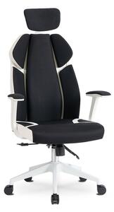Czarno-biały ergonomiczny fotel biurowy z zagłówkiem - Idom