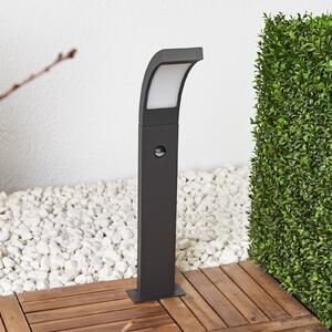 Lucande słupek oświetleniowy LED Juvia, 60 cm, czujnik ruchu, IP54 Juvia, czarny, aluminium, nowoczesny