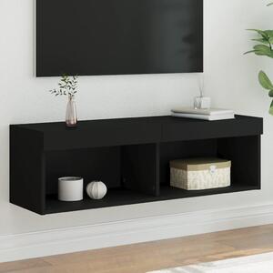 Szafka TV z oświetleniem LED, czarna, 100x30x30 cm