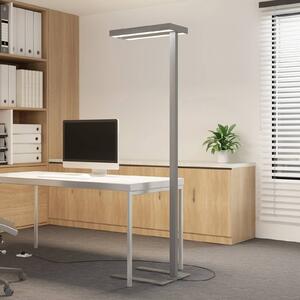 Lampa stojąca Logan Ultra Arcchio, możliwość ściemniania, aluminiowy / szary / cynkowy, biuro, aluminium, nowoczesny