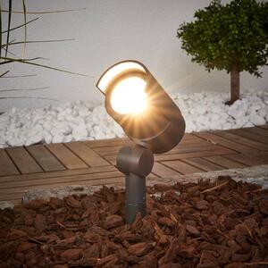 Lucande reflektor z grotem ziemnym LED Beatrix, antracyt, aluminium, 45,7 cm Beatrix, czarny, aluminium, nowoczesny