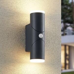 Lampa zewnętrzna z czujnikiem ruchu Aspyn Lindby, czarny, aluminium, nowoczesny