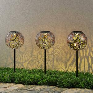 Lampa solarna ozdobna Vilani Lindby, aluminiowy / szary / cynkowy, metal, orientalny / marokański