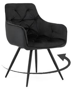 MebleMWM Krzesło obrotowe DC0084-3 | welur | Czarny