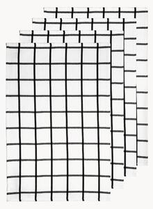 Komplet ręczników kuchennych Grid Pack Black, 4 elem
