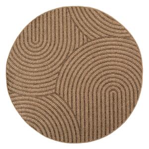 Brązowy okrągły dywan odpowiedni na zewnątrz ø 80 cm Timber 1401 – Ayyildiz Carpets
