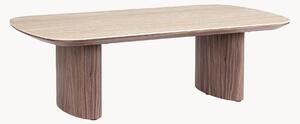 Stolik kawowy z drewna z blatem o wyglądzie trawertynu Ezekiel, szer. 130 x gł. 70 cm