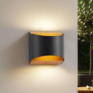Lindby Kinkiet LED Lenore, czarny, metal, 13 cm, IP44