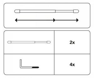 Pręt witrażowy płaski do zazdrostek 11 mm biały, 60 - 90 cm, 60 - 90 cm