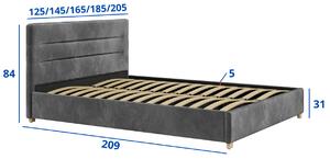 Łóżko tapicerowane z pojemnikiem Monza | Szybka dostawa