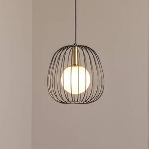 SIGMA Żyrandol Bell S, Ø 24 cm, 1-punktowa, czarny/złoty/biały