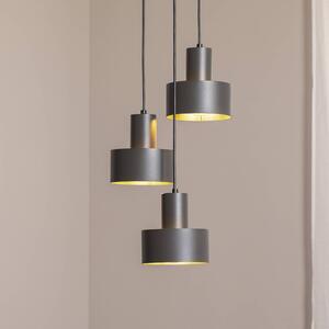 SIGMA Żyrandol Rif 3, oliwkowo-zielony, okrągły, 3-punktowy, Ø 33 cm