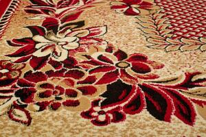 Wzorzysty czerwony dywan w stylu retro - Doly 3X