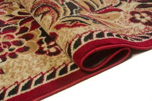 Wzorzysty czerwony dywan w stylu retro - Doly 3X