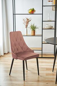 Tapicerowane różowe krzesło z czarnymi nogami - Sageri 3X