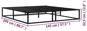 Czarne industrialne łóżko metalowe 140x200 cm - Arfas