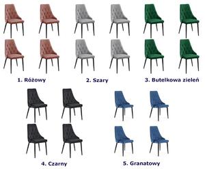 Komplet 4 czarnych krzeseł z pikowanym oparciem - Sageri 4X