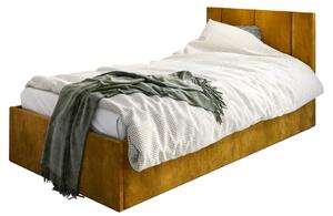 Musztardowe łóżko tapicerowane Casini 3X - 3 rozmiary