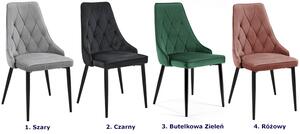 Czarne nowoczesne tapicerowane krzesło - Sageri 3X