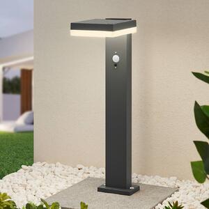 Lindby Laira solarny słupek oświetleniowy LED 50cm, czarny, aluminium, nowoczesny