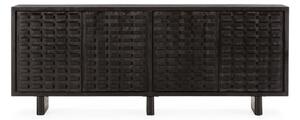 Czarna komoda z litego drewna mango 200x80x40 cm Inaya – MOME