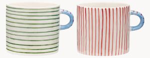 Komplet ręcznie malowanych kubków XL Stripe Affair, 2 elem