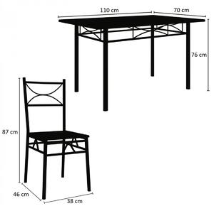 5-częściowy zestaw do jadalni »Paul« - stół jadalniany + 4 krzesła - aksamitna biel