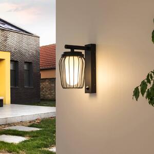 Lampa zewnętrzna z czujnikiem ruchu Chandan Lucande, możliwość ściemniania, czarny, aluminium, nowoczesny