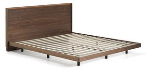 Brązowe łóżko dwuosobowe z litego drewna brzozowego ze stelażem 180x200 cm Norlen – Kave Home