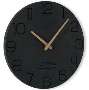 Zegar ścienny do salonu 4EKO czarny 30cm
