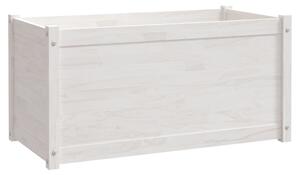 Donica ogrodowa, biała, 100x50x50 cm, lite drewno sosnowe
