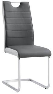 MebleMWM Krzesło tapicerowane C-946 szaro-białe | OUTLET