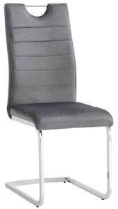 MebleMWM Krzesło tapicerowane C-946 | Szary welur | Outlet