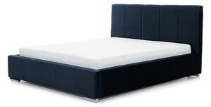 Tapicerowane łóżko sypialniane Adalio - granatowy welur hydrofobowy Salvador 5 Agmamito, 160x200