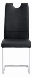 EMWOmeble Nowoczesne krzesło C-946 czarno-białe ekoskóra, noga chromowana