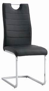 EMWOmeble Nowoczesne krzesło C-946 czarne ekoskóra, noga chromowana
