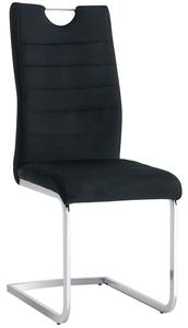EMWOmeble Nowoczesne krzesło C-946 czarne welur, noga chromowana