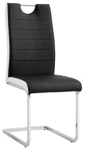 MebleMWM Krzesło tapicerowane C-946 | Czarno-biała ekoskóra | Outlet