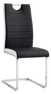 EMWOmeble Nowoczesne krzesło C-946 czarno-białe ekoskóra, noga chromowana