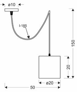 Pojedyncza lampa wisząca z możliwością zmiany wysokości - V105 C4-S37
