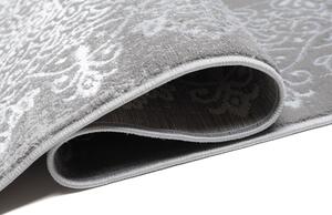 Szary elegancki dywan w biały wzór z frędzlami - Orso 9X