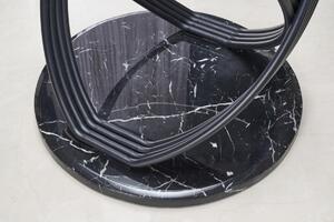 EMWOmeble Stół ze szklanym blatem okrągły 122 OPTICO / blat - transparentny, nogi - czarne