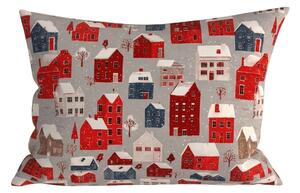 Poszewka na poduszkę z mikrofibry WINTER COTTAGE 50x70 cm, szara