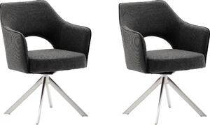 Zestaw dwóch krzeseł w stylu vintage - antracyt