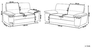 Komplet wypoczynkowy 3+2 sofa dwuosobowa trzyosobowa ekoskóra złoty brąz Vogar Beliani