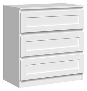 Biała minimalistyczna komoda z szufladami - Clarity 3X